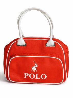 Polo Ralph Lauren Orange Big Pony Bowler Bag Excellent Satchel Tote